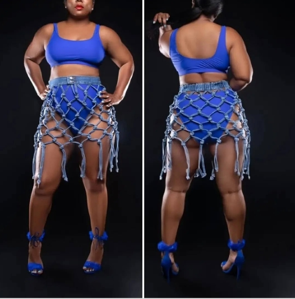 Blue Knotted Women's Skirt